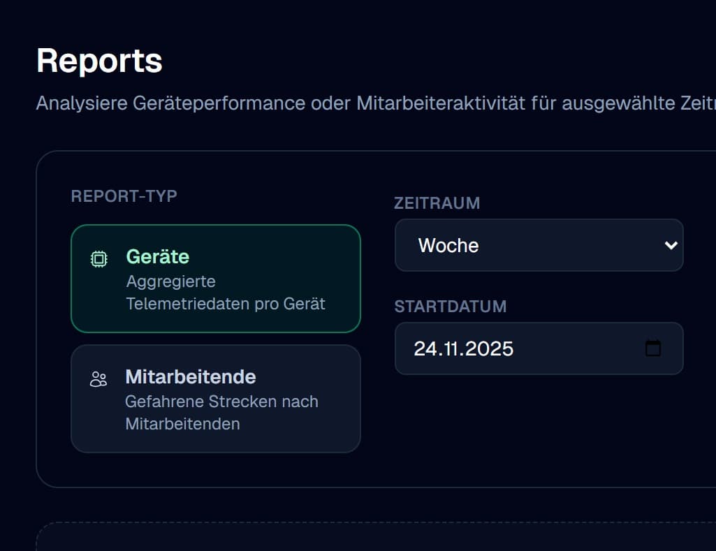 Screenshot: Reports